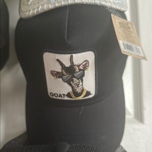Black Cap with Goat Embroidery
